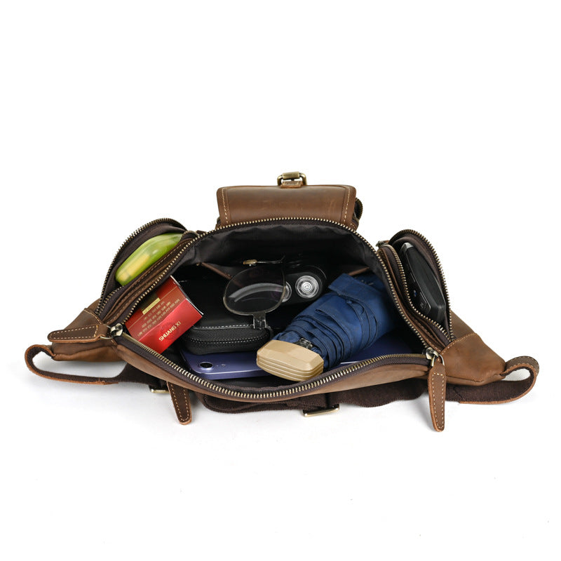 Vintage Leather Crossbody Bag (Multi-Use Waist & Chest Pack)