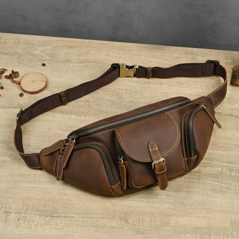 Vintage Leather Crossbody Bag (Multi-Use Waist & Chest Pack)