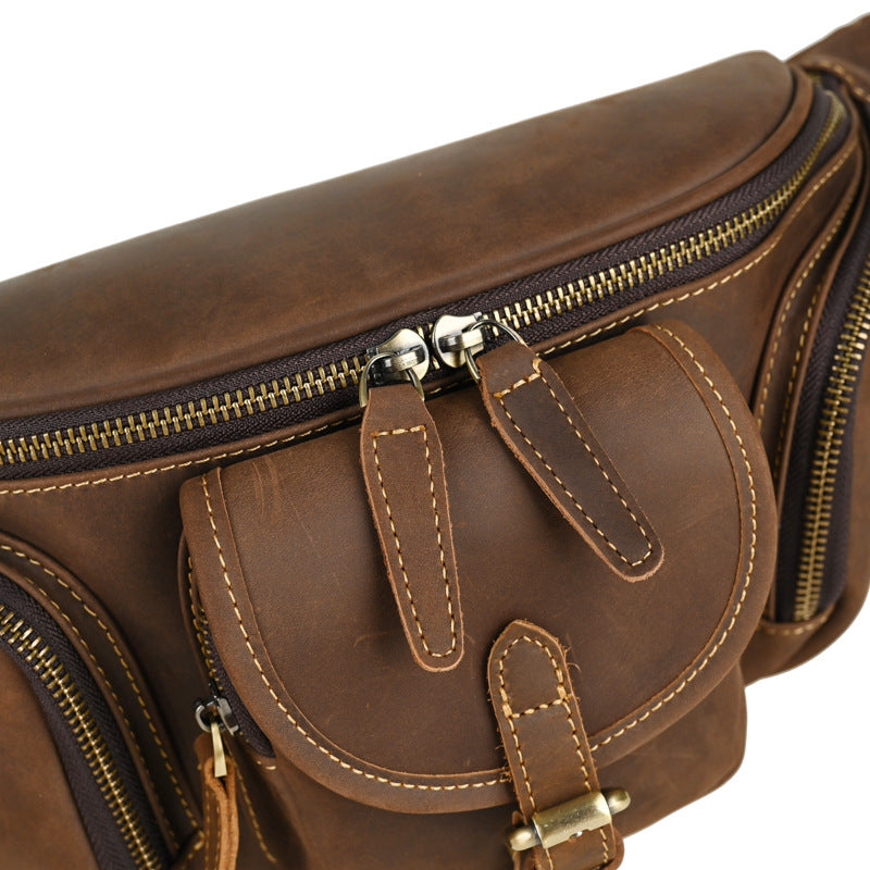Vintage Leather Crossbody Bag (Multi-Use Waist & Chest Pack)
